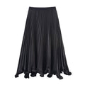 Heavy Industry Petal Wooden Ear Elegant Pleated Skirt