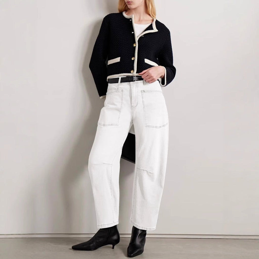 Fashionable Washed High-Waist Jeans For Women