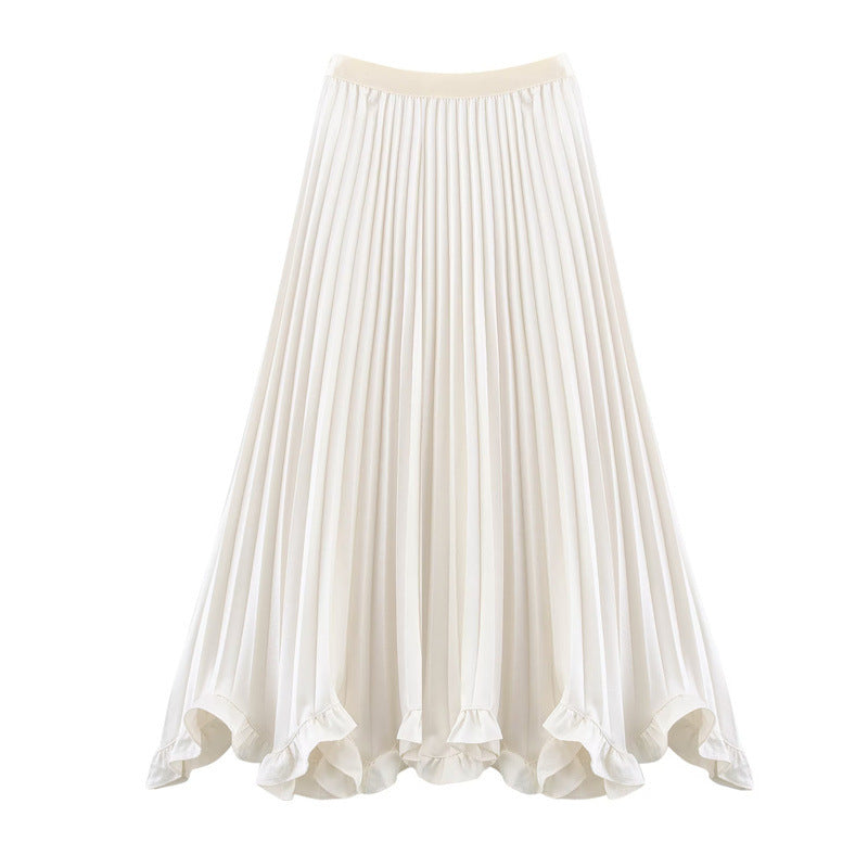 White pleated skirt on a white background