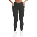 Person wearing black leggings on a white background