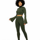 Turtle Neck Flare Sleeve Legging Set