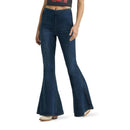 Women's High Rise Flared Pull On Bell Bottom Jeans