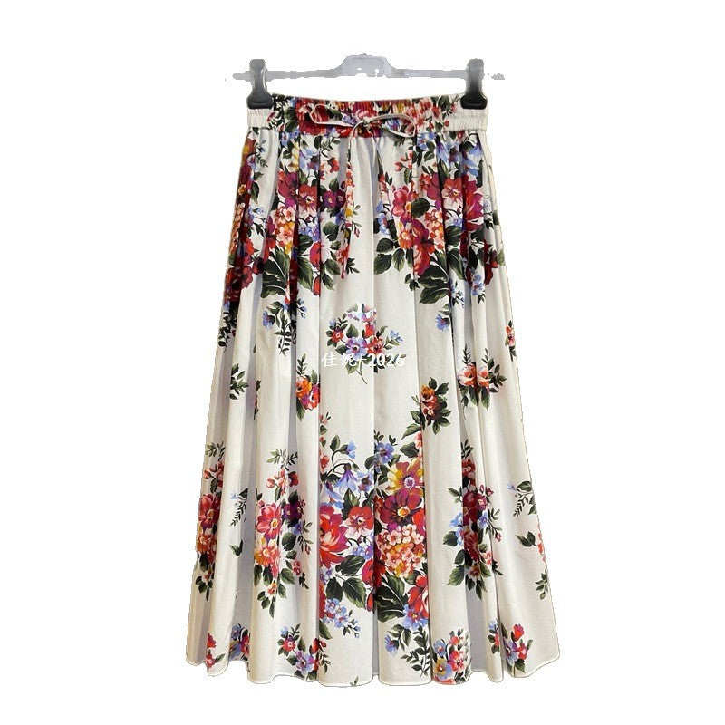 Floral patterned skirt on a white background