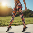 Women's Autumn Floral Full Length Fitness Leggings