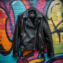 Women's Black Classic Double Lapel Moto Jacket