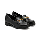 Women's Black Classic Horsebit Slip-On Loafer Flats