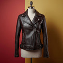 Women's Espresso Brown Zip Front Moto Jacket
