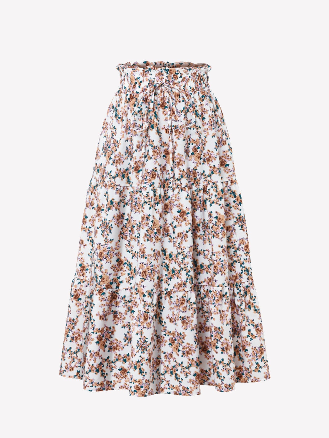 Floral patterned skirt on a white background
