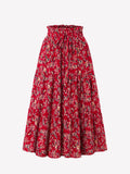Red floral skirt on a white background