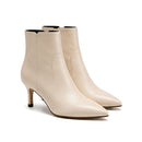 Women's Ivory Pointed Toe Kitten Heel Fashion Ankle Boots