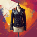 Women's Midnight Black Fitted Motorcycle Jacket