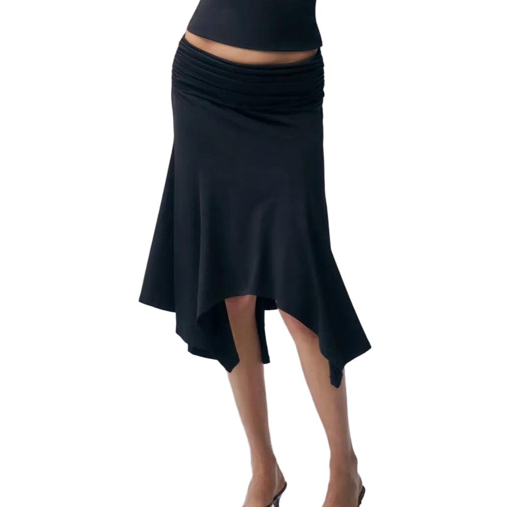 Black skirt on a gray background