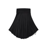 Black skirt with white hem on a white background