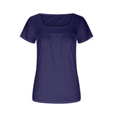 Navy blue t-shirt on a white background
