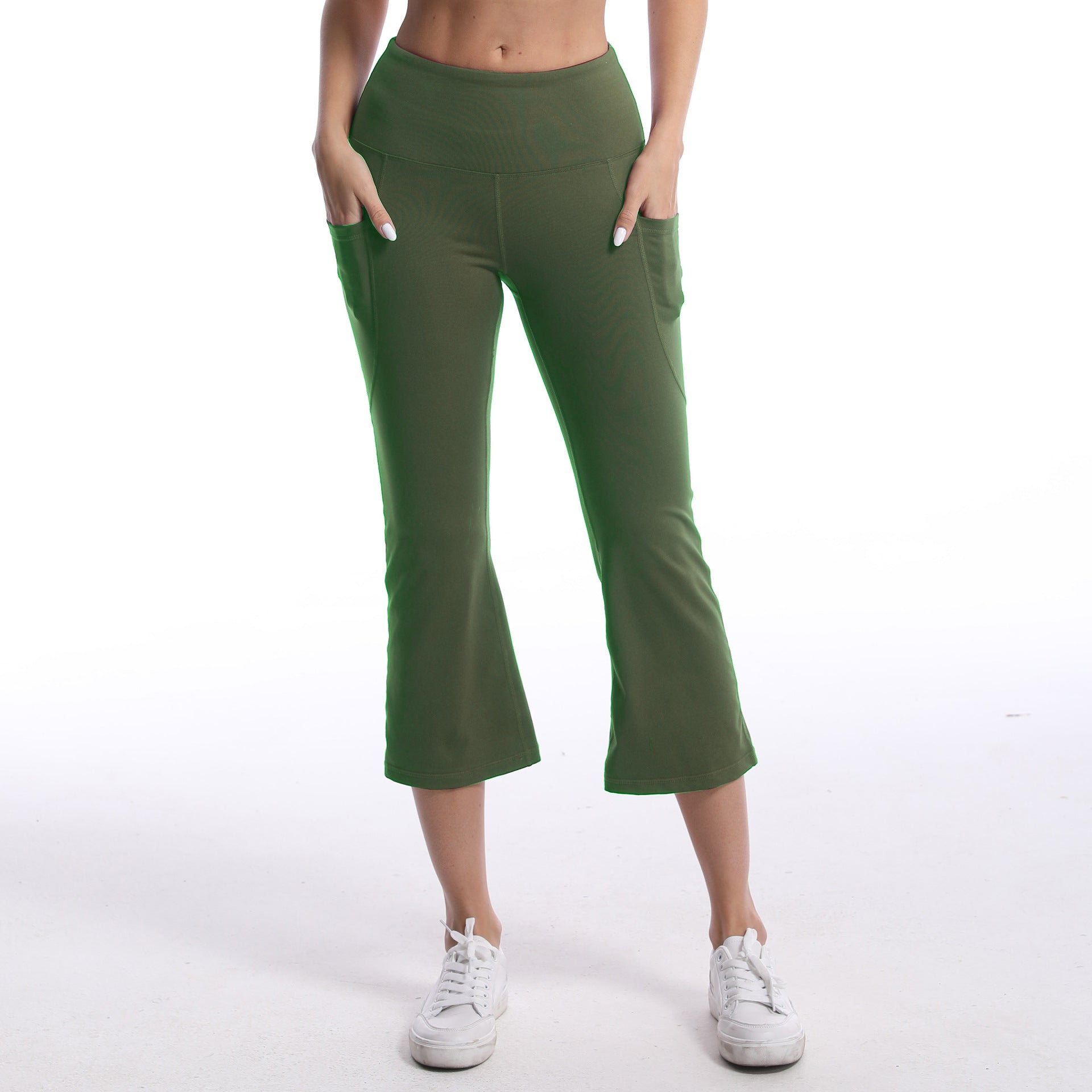 Pocket Solid Color Stretch Hip Lift Sports Nude Feel Yoga Leggings