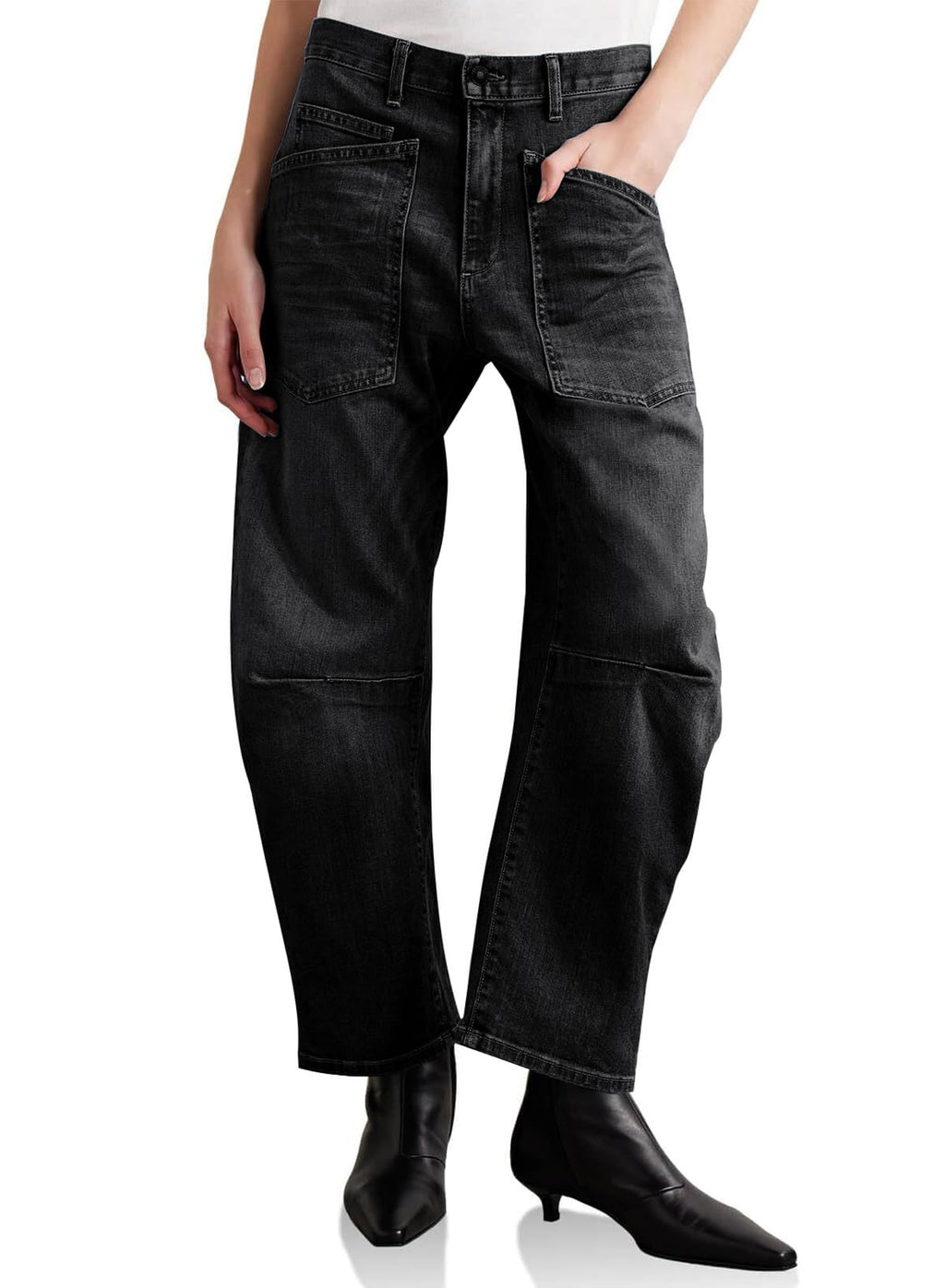 Fashionable Washed High-Waist Jeans For Women