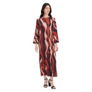 Women's Long Sleeve Geometric Print Maxi Shift Dress