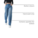 Mars Power Women's High Waist Wide Leg Baggy Jeans